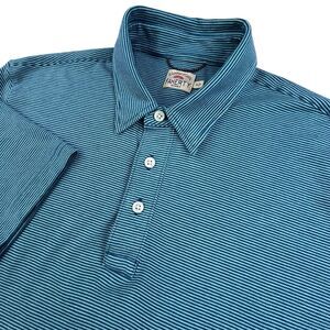 Faherty Blue Striped Polo Shirt